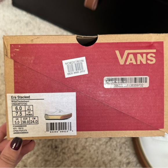 VANS Era Stacked Platform Shoes in White Checkerboard Size 7.5 - Picture 7 of 8